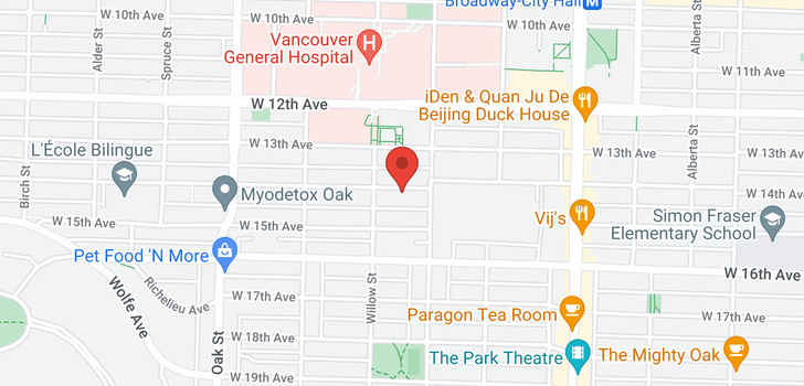 map of 304 736 W 14TH AVENUE